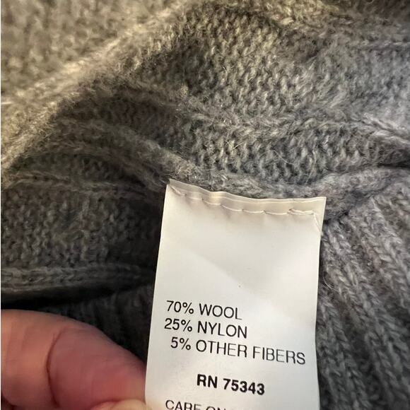 Daniele Blasi Men's Cable Knit Sweater in Gray Wool Blend 1/4 Zipper Size XXL - Picture 5 of 6